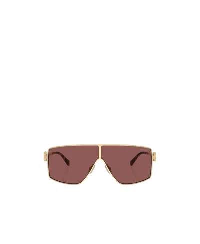 Miu Miu Logo-plaque Pilot-frame Sunglasses In Brown