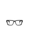 Miu Miu Mens Black Mu 02xv Rectangle-frame Acetate Eyeglasses In Black