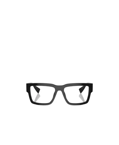 Miu Miu Logo-plaque Rectangle-frame Glasses In Black