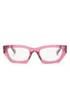 Miu Miu Logo-plaque Rectangle-frame Glasses In Red