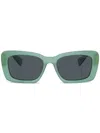 Miu Miu Womens Blue Mu 07ys Glimpse Semi-transparent Acetate Sunglasses In Green