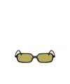 Miu Miu Logo-lettering Rectangle-frame Sunglasses In Nude