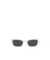 Miu Miu Womens White Mu 09ws Rectangle-frame Acetate Sunglasses In Black