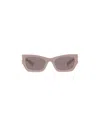 Miu Miu Logo-plaque Rectangular Sunglasses In Pink