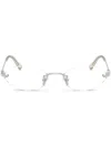Miu Miu Runde Brille Mit Logo-schild In Silber