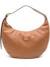 Miu Miu Logo-plaque Shoulder Bag In Braun