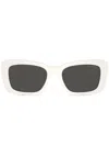 Miu Miu Womens White Mu 09ws Rectangle-frame Acetate Sunglasses In White