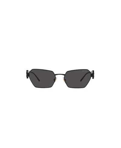 Miu Miu Logo-plaque Sunglasses In Black