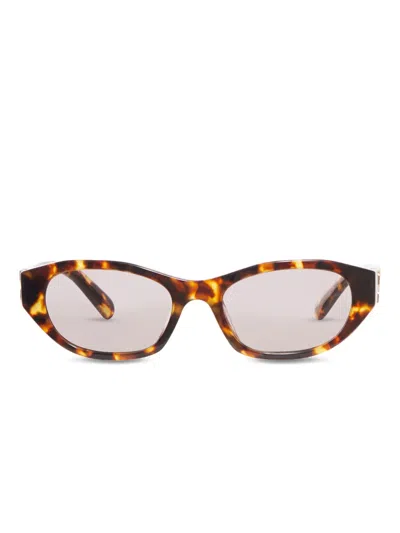Miu Miu Logo-plaque Sunglasses In Pattern
