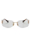 Miu Miu Logo-plaque Sunglasses In Gold