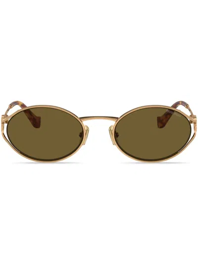 MIU MIU LOGO-PLAQUE SUNGLASSES