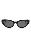 Miu Miu Logo-plaque Sunglasses In Schwarz