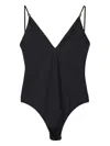 Miu Miu Swimsuit Stretch Nylon High-cut Legs In 黑色