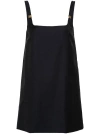 Miu Miu Logo-plaque Wool Minidress In Bleu