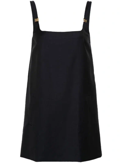 MIU MIU MIU MIU LOGO-PLAQUE VIRGIN WOOL MINIDRESS