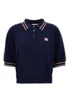 Miu Miu Wool And Cashmere Polo Sweater In Blue