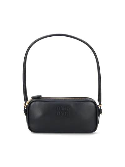 Miu Miu Logo Pouch In Black