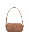 Miu Miu Logo Pouch In Brown