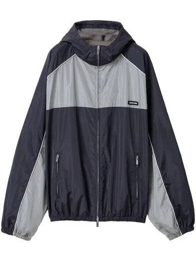 MIU MIU LOGO-PRINT BOMBER JACKET