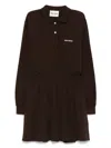 Miu Miu Logo-print Cotton Dress In Black