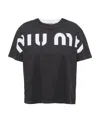 Miu Miu Logo-print Cotton T-shirt In Black