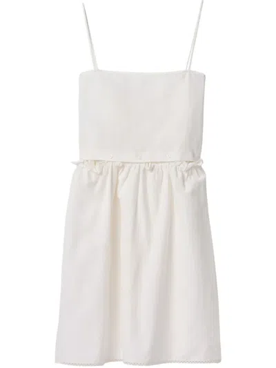 Miu Miu Logo-print Dress In White