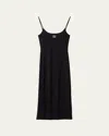 Miu Miu Logo-print Jersey Midi Dress In F0002 Nero