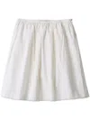 Miu Miu Cotton-linen Midi Skirt In White