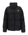Miu Miu Logo-print Padded Jacket In Black