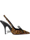 Miu Miu Logo-print Pumps In Brown