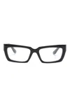 Miu Miu Logo-print Rectangle-frame Glasses In Black