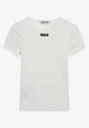Miu Miu Logo-printed Crewneck T-shirt In White