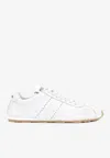 Miu Miu Logo-printed Leather Sneakers In White