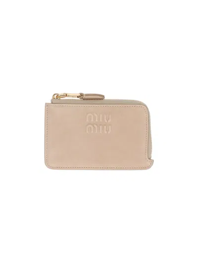 Miu Miu Logo Purse In Brown