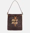 Miu Miu Logo Raffia-effect Bucket Bag