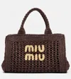 Miu Miu Raffia-effect Woven Handbag