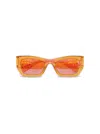 Miu Miu Logo Rectangle Acetate Sunglasses In Orange