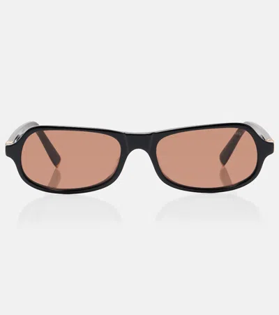 Miu Miu Logo Rectangular Sunglasses In Brown