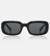 Miu Miu Logo Rectangular Sunglasses In White