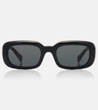 Miu Miu Logo Rectangular Sunglasses In White