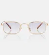 Miu Miu Rectangle Sunglasses In Gold