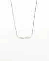 Miu Miu Logo Rhinestone Necklace In Silver