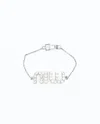 Miu Miu Logo Rhinestone Silver Bracelet