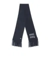 Miu Miu Logo Scarf In Black