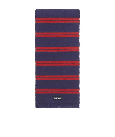 Miu Miu Logo Scarf In Black