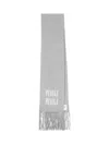 Miu Miu Logo Scarf In Gray