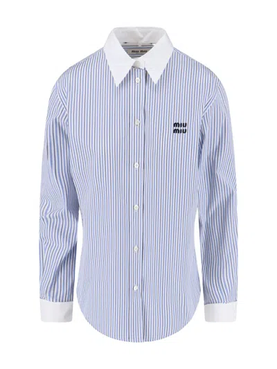 Miu Miu Logo Shirt In White