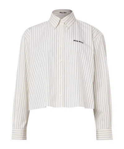 Miu Miu Logo Shirt In White