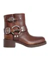 Miu Miu Round-head Short Boots In Brown