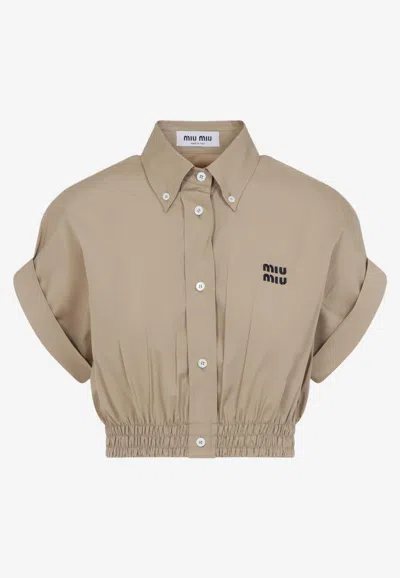 MIU MIU LOGO SHORT-SLEEVED SHIRT